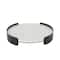 15.75" White Marble Round Living Room Décor Tray with Black Metal Frame